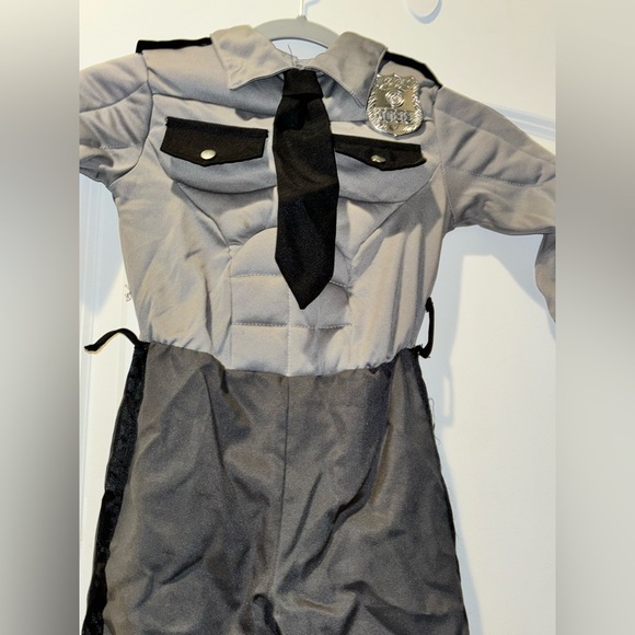 Kids Gray Police Costume Jumpsuit - Picture 3 of 9